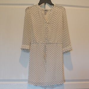 H&M Cream and Black Sundress with Bishop Sleeves